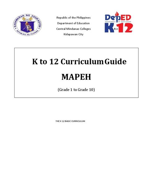 curriculum guide in mapeh pdf|K TO 12 GRADE 7 .